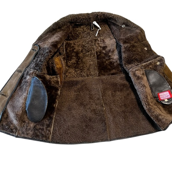 Vintage 70’s Brown Sheepskin Shearling Women’s Size 16 Coat Made in England - Picture 5 of 10